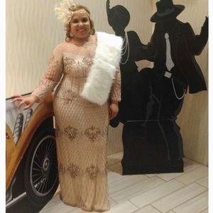 Great Gatsby Plus size beaded gown